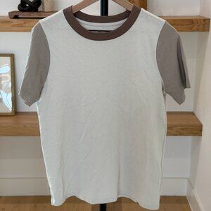Madewell Supima® Cotton Essential Ringer Tee in Colorblock - Grey Form - S